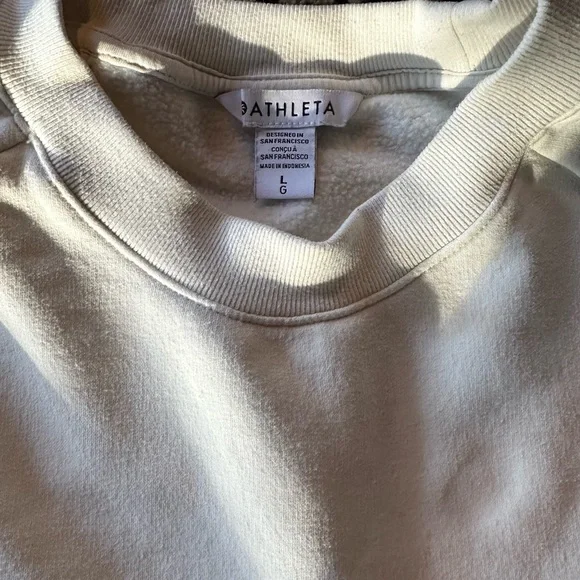 Athleta Forever Fleece Cream Relaxed fit Sweatshirt - Picture 4 of 5